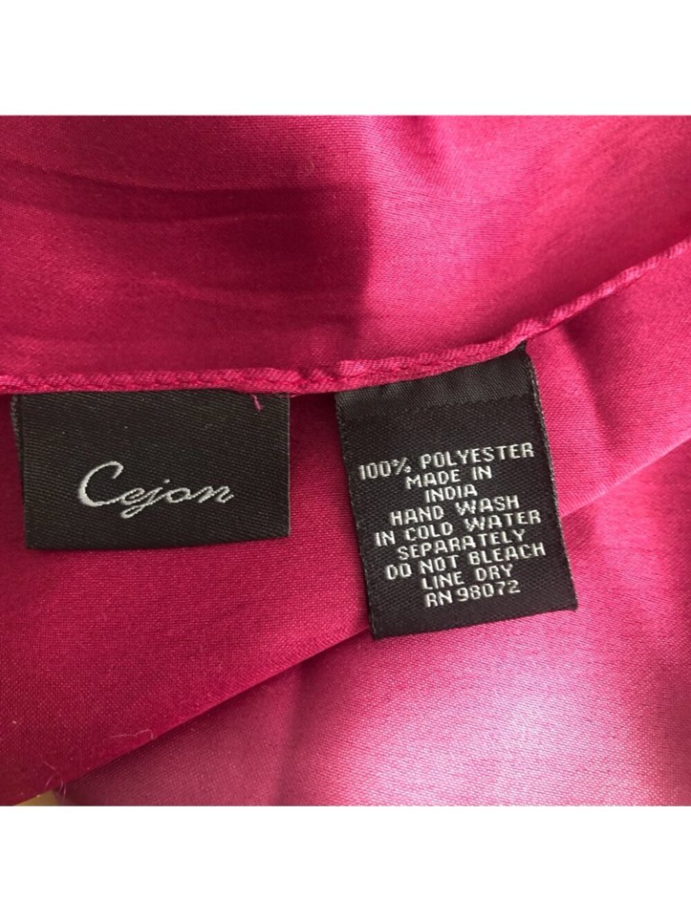 Cejon Wrap Scarf Pink to Maroon Unisex Sarong Beachy Satin Raw Hem 72" x 20" - Picture 3 of 5